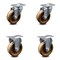 Service Caster 4 Inch High Temp Phenolic Wheel Swivel Top Plate Caster Set with 2 Rigid SCC SCC-20S414-PHSHT-TP3-2-R-2 - alternate 1